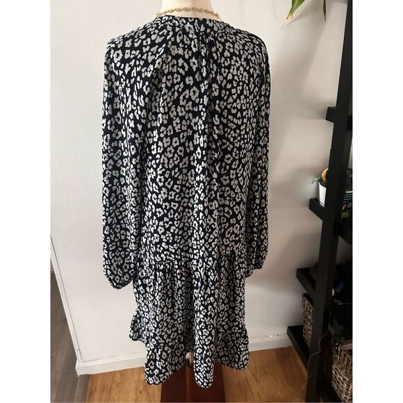 Banana republic blue and white floaty Boho dress size extra small long sleeve fl - Picture 4 of 6
